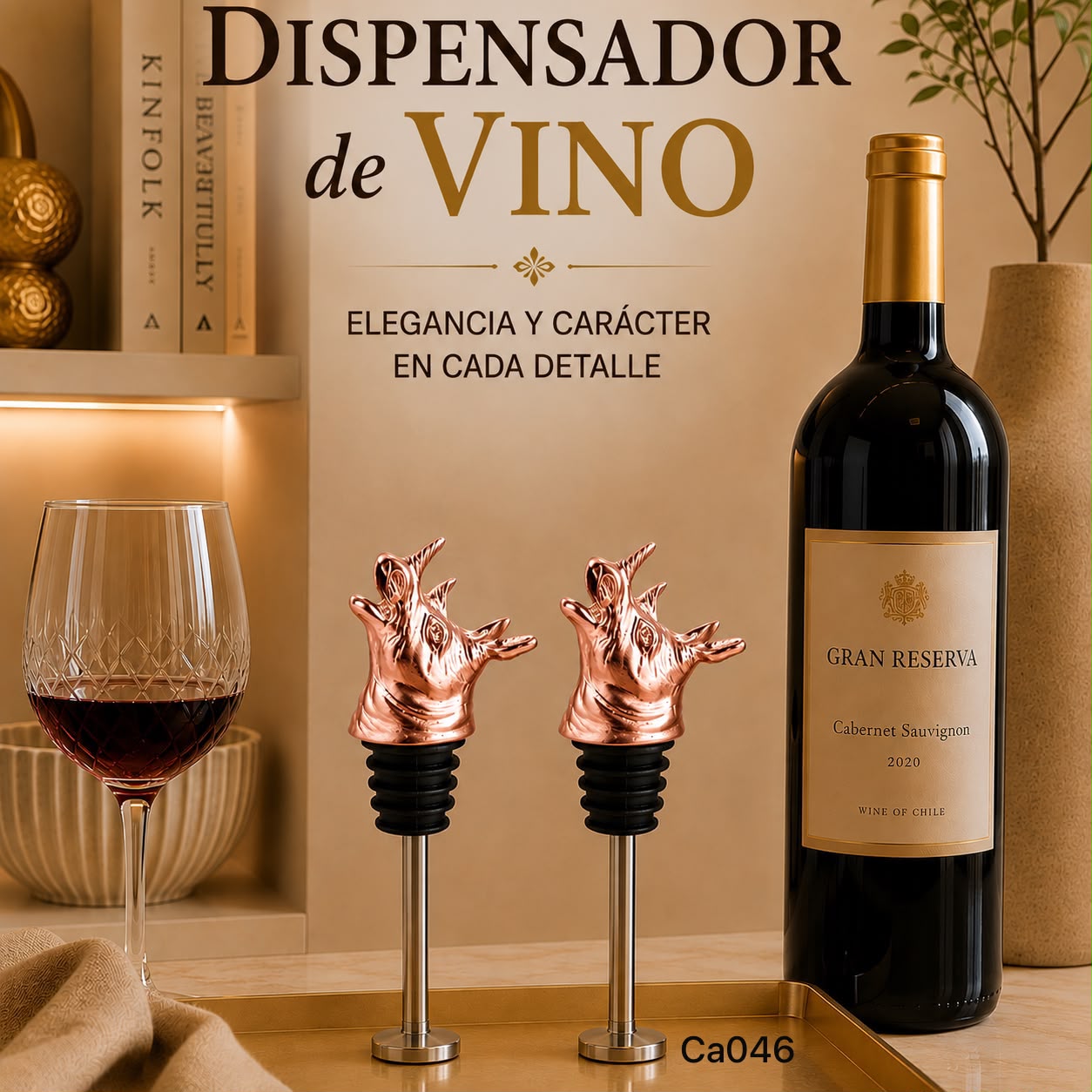 Dispensador de botellas metalico rinoceronte oro rosa 10.8cm* 5.5cm